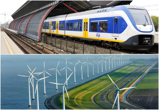 Αποτέλεσμα εικόνας για Netherlands: All trains now operate with wind power