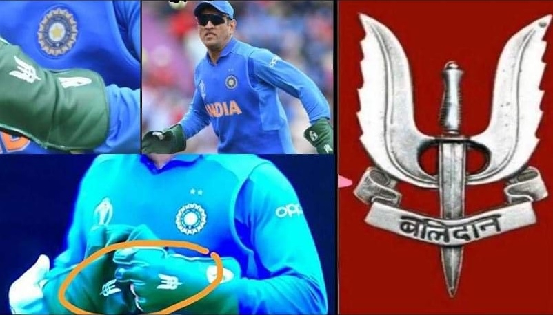 Transparently Belonging To The Nation Ms Dhoni Enrobes The Balidan Badge On His Wicket Keeping Glove Newsbharati