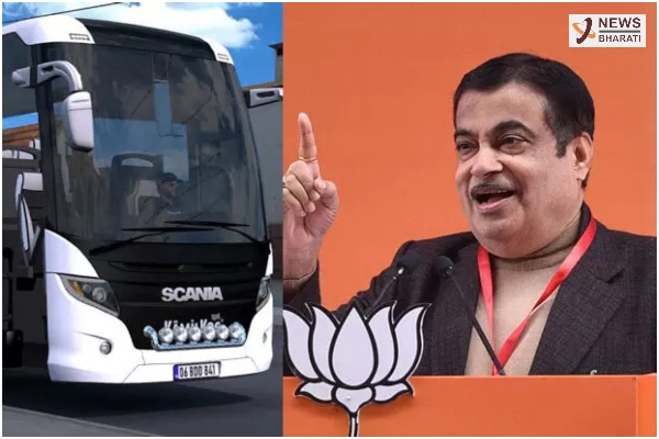 nitin gadkari scania bus 