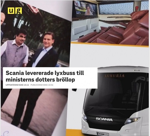 nitin gadkari scania bus 
