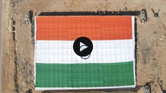 World's largest Khadi national flag displayed in Jaisalmer