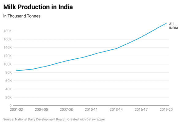 milk production in India