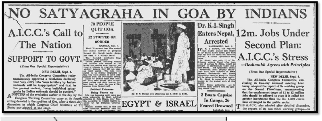 No satyagraha in goa by Indians