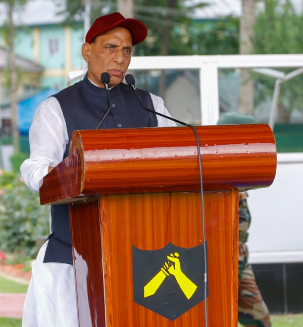 Pakistan tries to bleed India with thousand cuts: Rajnath Singh in J&K