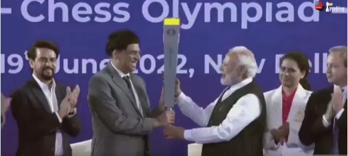 Vishwanath Anand expressed delight in receiving Chess Olympiad torch from PM Modi