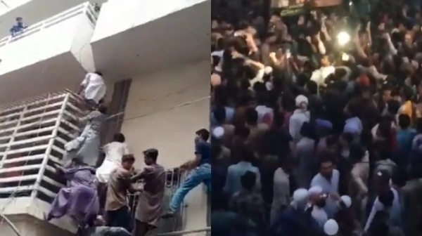 Muslim mob try to lynch Dalit Hindu after fake blasphemy case was lodged in Pakistan 