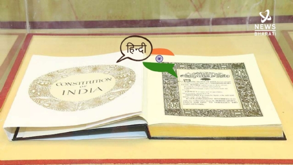 What Article 343 says about Hindi language?