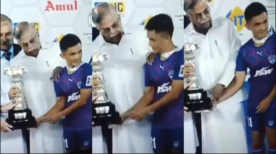 Sunil Chhetri insulted during Durand Cup trophy-presentation ceremony, gets pushed by Bengal Guv for photograph