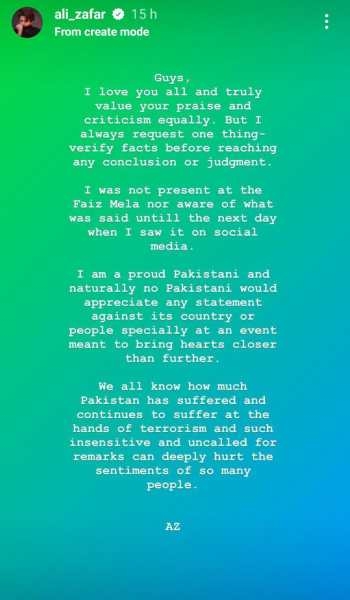 Pakistan Ali Zafar slams Javed Akhtar over his 26/11 comments