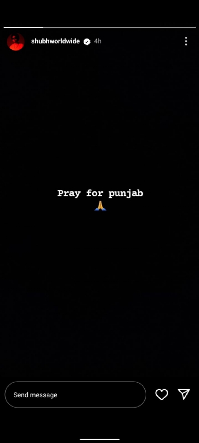 Singer Shubh Pray for Punjab