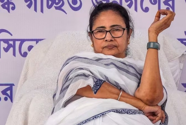 Mamta Banerjee on dharna