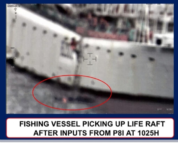 Indian Navy’s P8I plane locates sunken Chinese fishing vessel