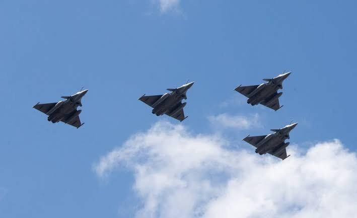 Four Rafales hold strategic exercise in Indian Ocean