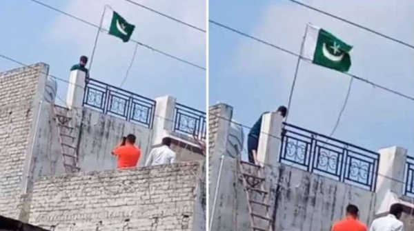 UP Moradabad pakistan flag hoisted.png