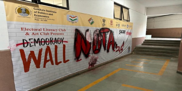 Gokhle Institute or Pune's JNU! Communists put 'NOTA' Banner to propagate fall of democracy
