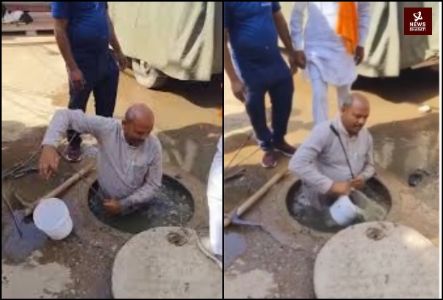 MP: BJP councillor cleans sewage chamber in Gwalior after Congress-run civic body ignores people's complaints