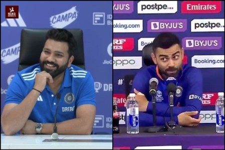 WATCH | Rohit Sharma's reaction says it all when asked about Virat Kohli's strike-rate, Twitter reacts