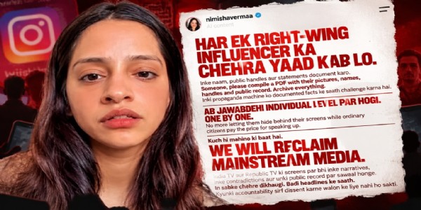 Influencer Nimisha Verma booked after threatening Right-wing influencers, urging followers to compile family details