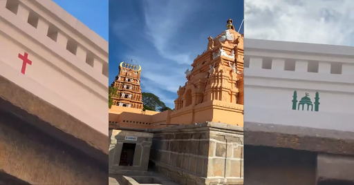 Case Registered Against Artist, Temple Manager Over Mosque and Cross Paintings at Mysuru Temple NB