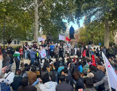SFI UK Protests in London, “Want to Eradicate Hindutva”