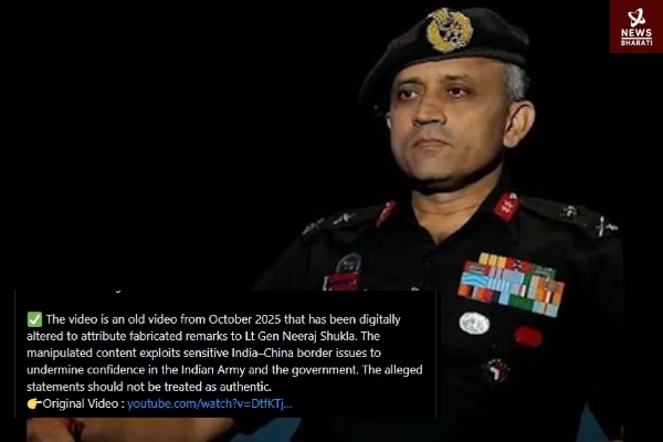 Indian Army debunks manipulated video falsely attributing anti-China NB