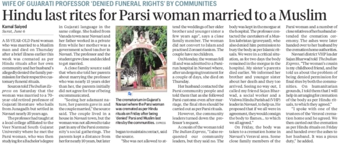 Parsi woman Muslim man news