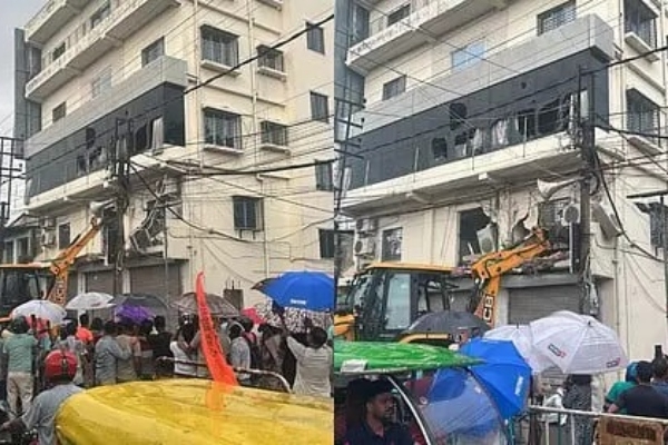 Kolkata, July 18: A political controversy erupted in West Bengal , after authorities began demolishing the MP office of Trinamool Congress (TMC) National General Secretary and Diamond Harbour MP Abhishek Banerjee in South 24 Parganas district over alleged illegal construction.
